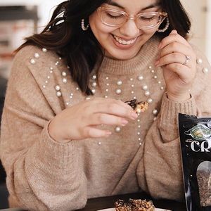 Camel brown H&M pearl sweater